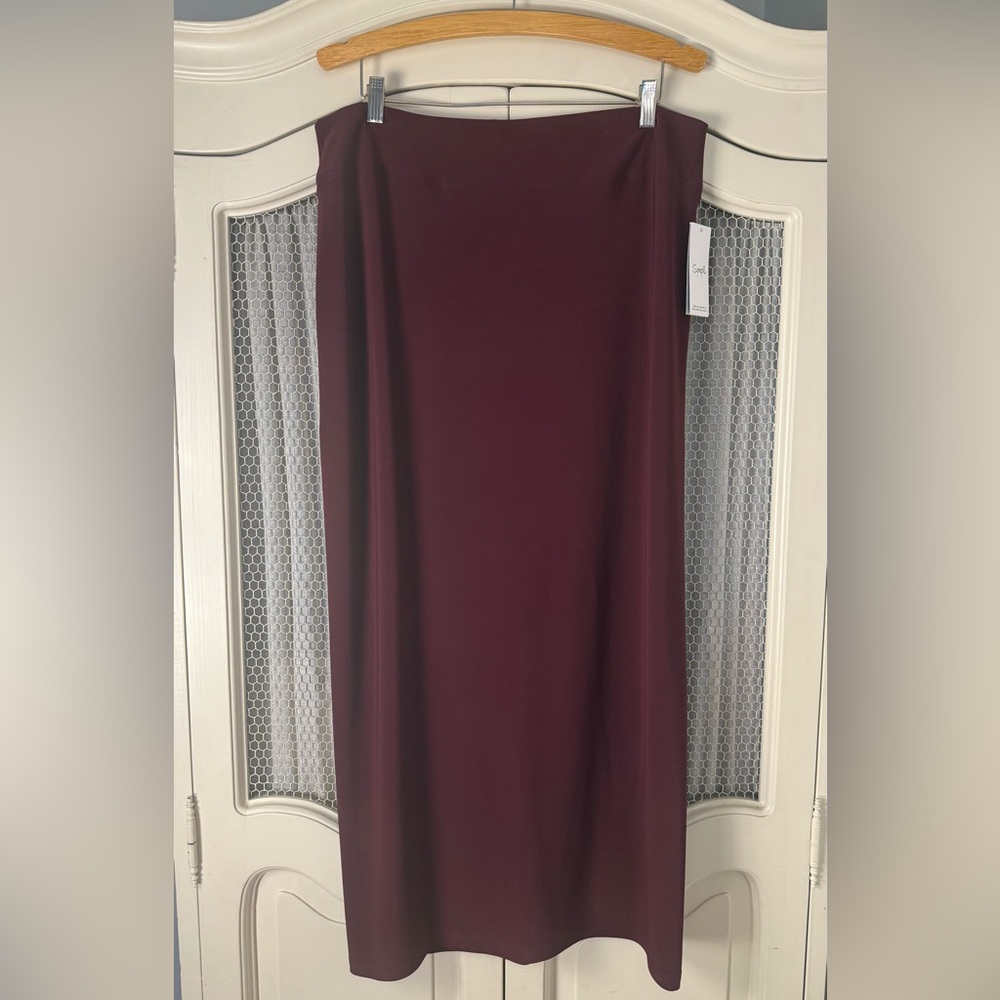 Sympli Nu Jersey Maxi Skirt Wine Women’s US 14 - Picture 2 of 5